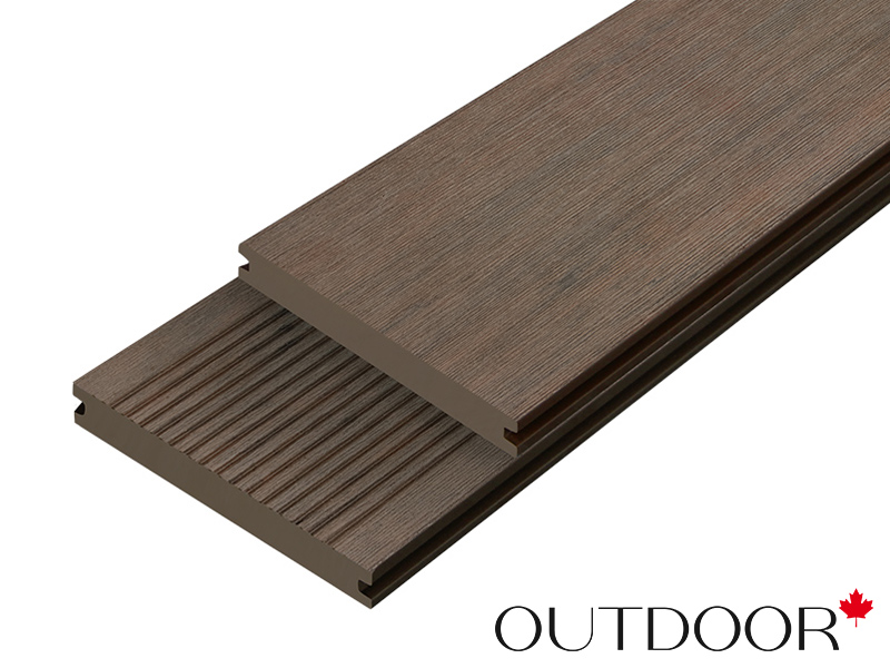 Террасная доска ДПК Outdoor 3D 146*20*3000 мм. полнотелая COUNTRY/вельвет коричневая микс