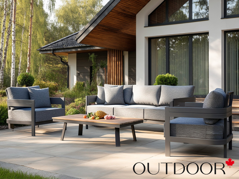 Комплект мебели OUTDOOR Бруклин (3-местный диван, 2 кресла, стол), серый пепел