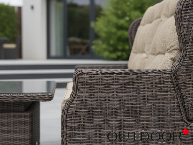 Комплект мебели из ротанга OUTDOOR Валенсия (3-местный диван, 2 кресла, стол), коричневый