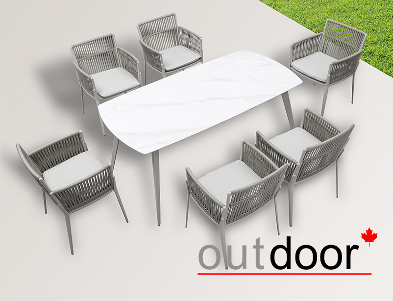 Комплект мебели OUTDOOR Неаполь (стол, 6 стульев), латте