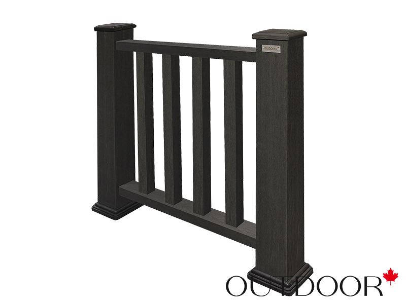 Ограждение из ДПК Outdoor "Классик" 1000*1000 мм. 3D STORM BLACK
