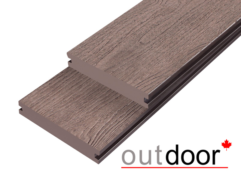 Террасная доска ДПК Outdoor 3D 140*25*500 мм. полнотелая NEVADA/CALIFORNIA BROWN коричневая микс