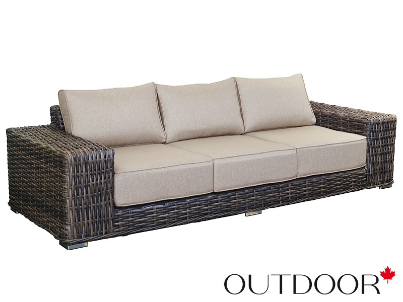 Комплект мебели из ротанга OUTDOOR Мадейра (3-местный диван, 2кресла, стол), ш/п, коричневый