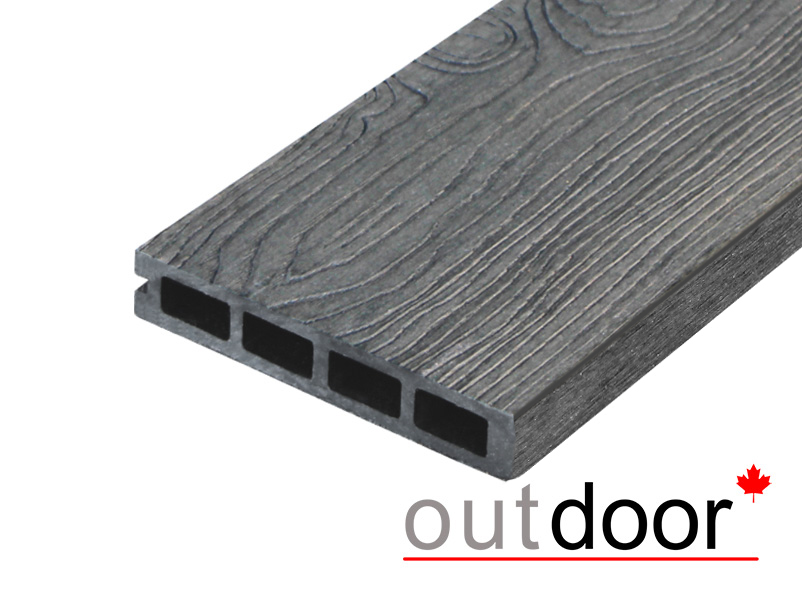 Террасная доска ДПК Outdoor 3D 150*25*4000 мм. завершающая STORM/OCEAN BLACK черная