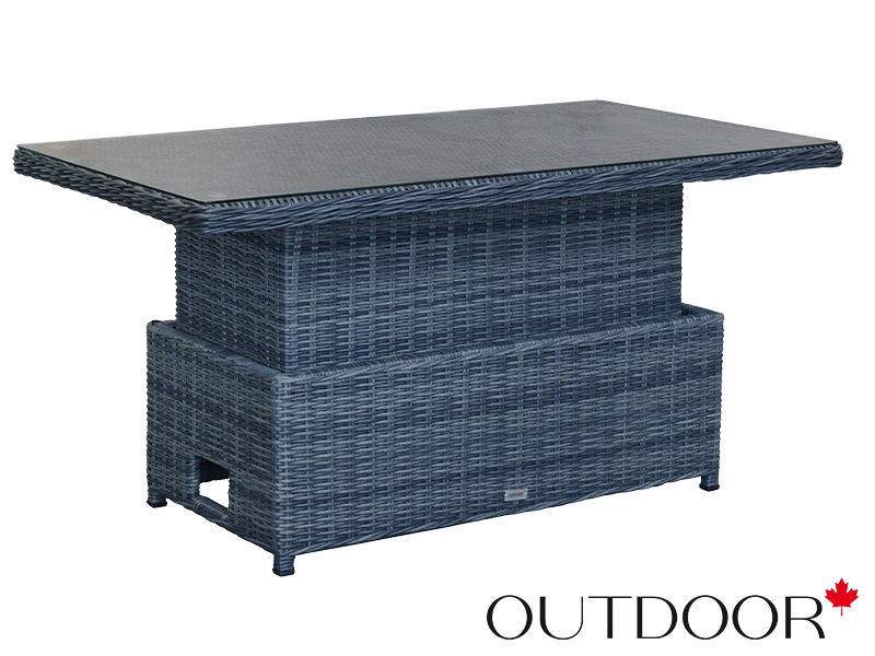 Комплект мебели из ротанга OUTDOOR Валенсия (3-местный диван, 2 кресла, стол), графит