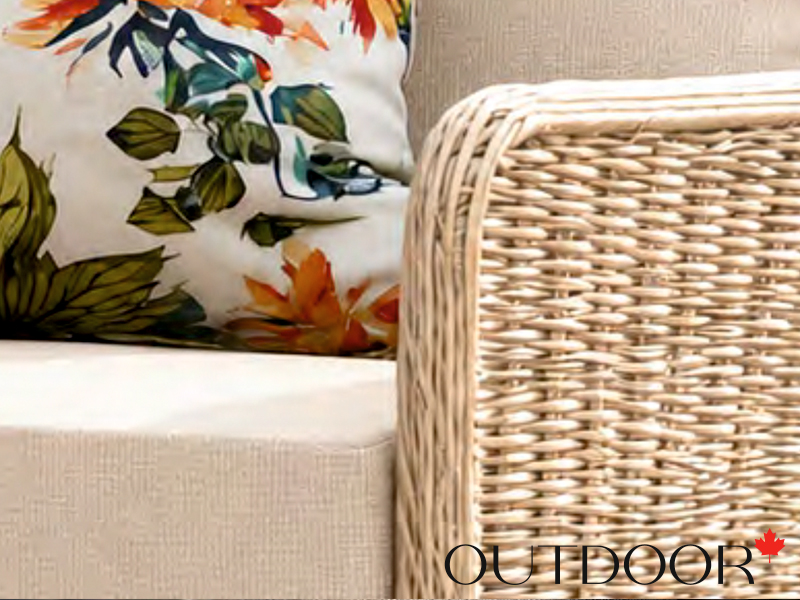 Комплект мебели из ротанга OUTDOOR Ницца (3-местный диван, 2 кресла, стол), песочный