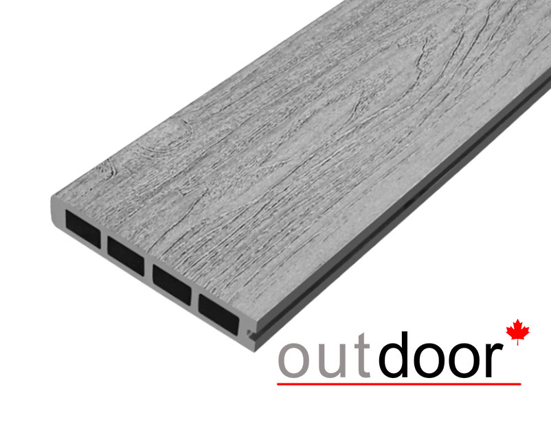Террасная доска ДПК Outdoor 3D 150*25*4000 мм. завершающая NEVADA/CALIFORNIA серая