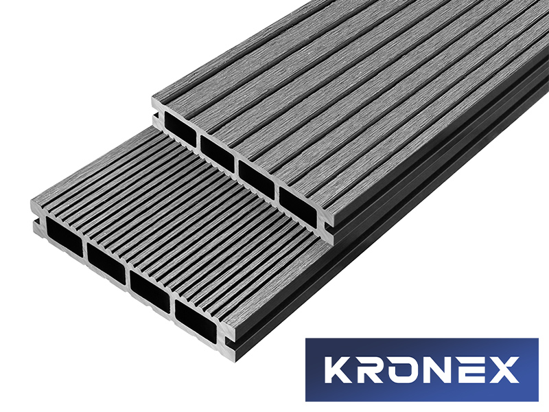 Террасная доска ДПК KRONEX INDUSTRIAL 150*25*3000 мм. вельвет графит