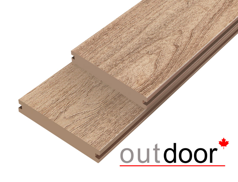Террасная доска ДПК Outdoor 3D 140*25*800 мм. полнотелая NEVADA/CALIFORNIA дуб