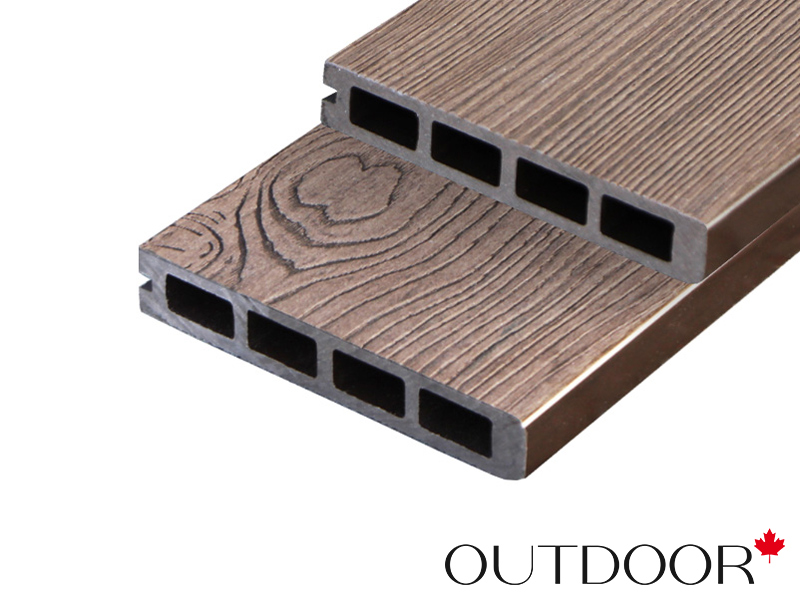 Террасная доска ДПК Outdoor 3D 150*25*4000 мм завершающая STORM/OCEAN BROWN коричневая микс