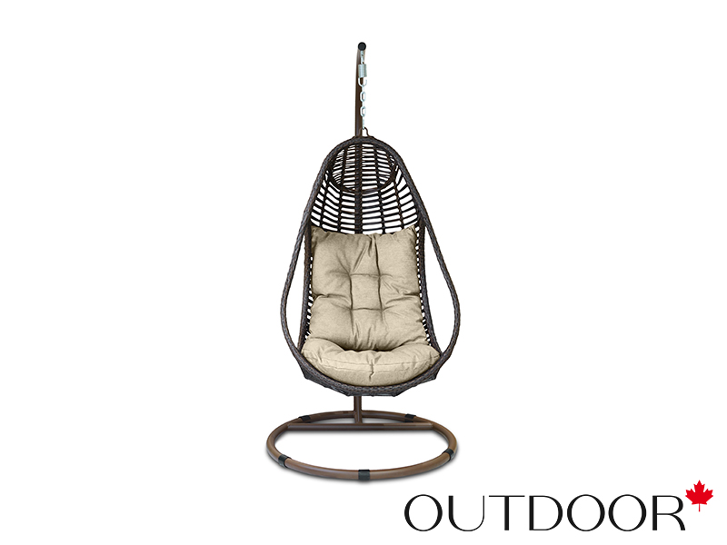 Подвесное кресло "кокон" из ротанга OUTDOOR Сорренто, коричневое