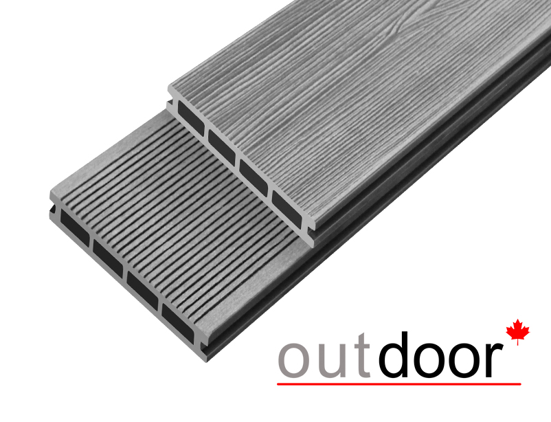 Террасная доска ДПК Outdoor 3D 150*25*3000 мм. STORM/вельвет серая микс
