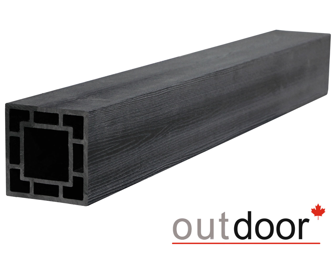 Столб ДПК Outdoor 120*120*1000 мм. STORM BLACK черный