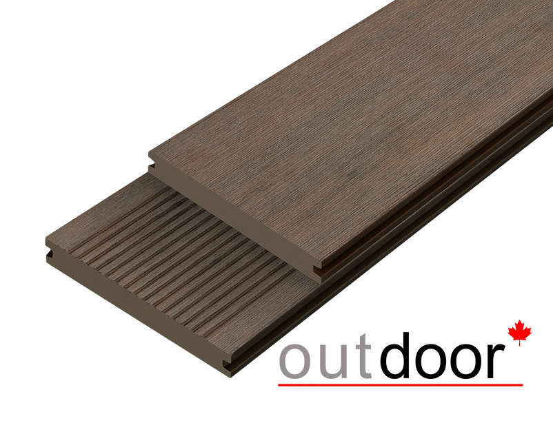 Террасная доска ДПК Outdoor 3D 146*20*500 мм. полнотелая COUNTRY/вельвет коричневая микс