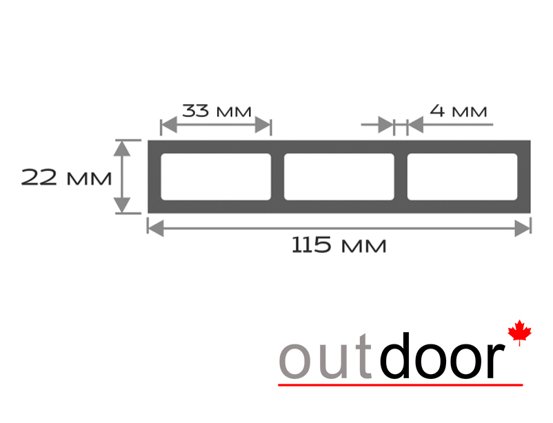 Доска ДПК Outdoor 115*22*3000 мм. шлифованная серая микс