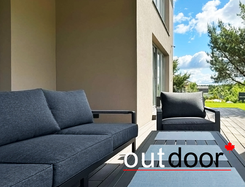 Комплект мебели OUTDOOR Торонто (3-местный диван, 2 кресла, стол), графит