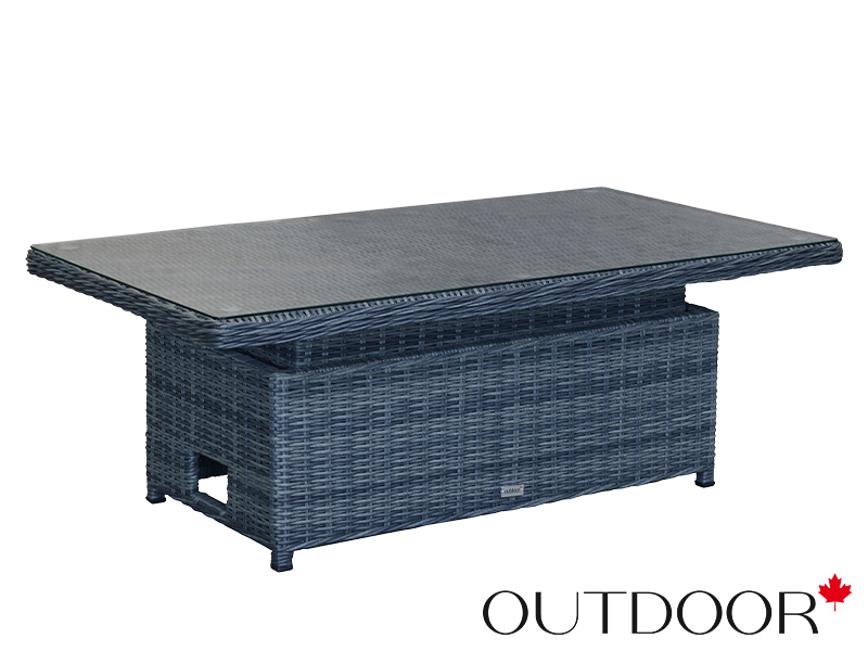 Комплект мебели из ротанга OUTDOOR Валенсия (3-местный диван, 2 кресла, стол), графит