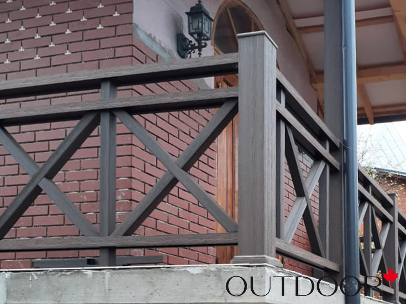 Ограждение из ДПК Outdoor "Кантри плюс" 1000*1000 мм. 3D STORM BROWN