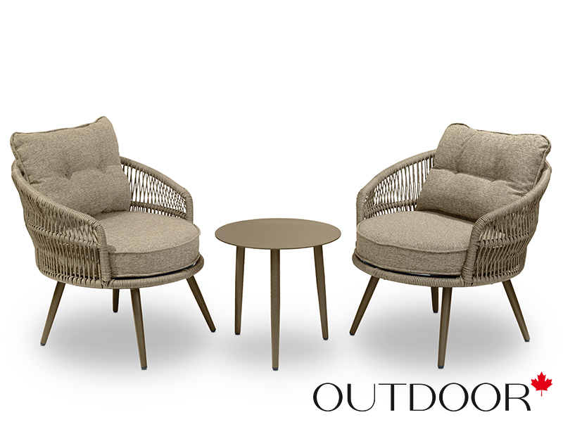 Комплект мебели кофейный OUTDOOR Сан-Ремо (2 кресла, кофейный стол), капучино