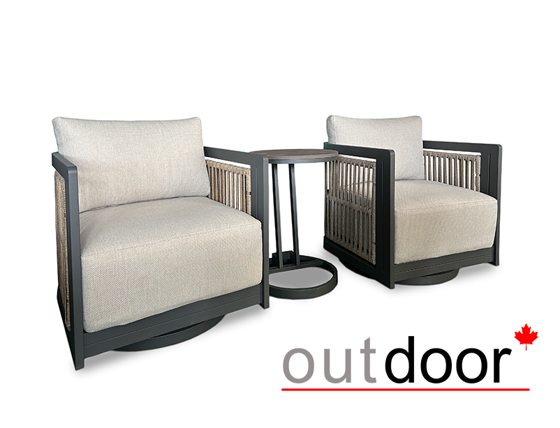 Комплект мебели кофейный OUTDOOR Верона (2 кресла, кофейный стол), капучино-графит