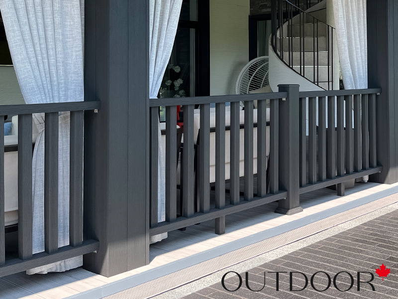 Ограждение из ДПК Outdoor "Классик" 1000*1000 мм. 3D STORM BLACK