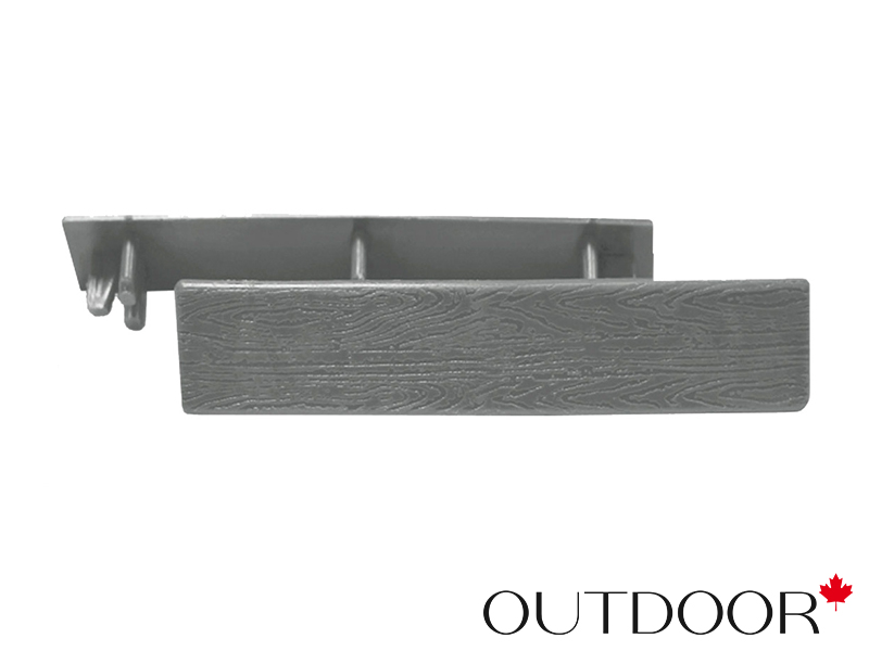 Заглушка торцевая пластиковая Outdoor для заборной доски 115*22 мм серая(упак/10шт)