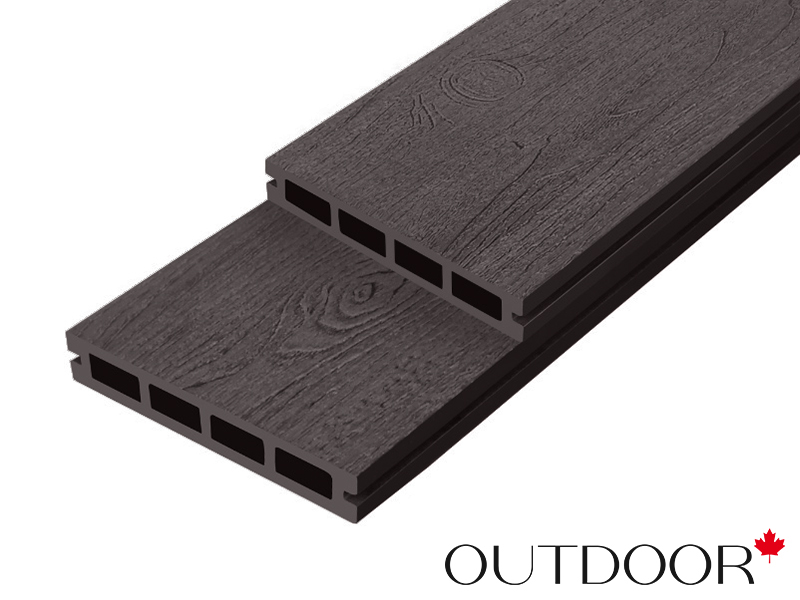 Террасная доска ДПК Outdoor 3D 150*25*4000 мм. завершающая NEVADA/CALIFORNIA темно-коричневая