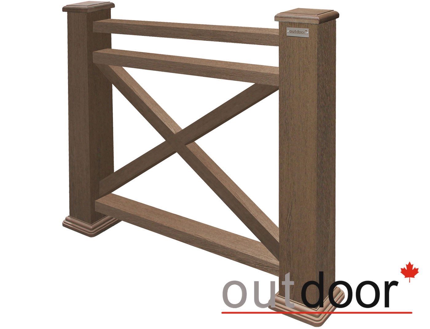 Ограждение из ДПК Outdoor "Кантри плюс" 1000*1000 мм. 3D STORM BROWN