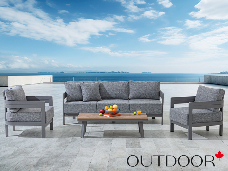 Комплект мебели OUTDOOR Бруклин (3-местный диван, 2 кресла, стол), серый пепел