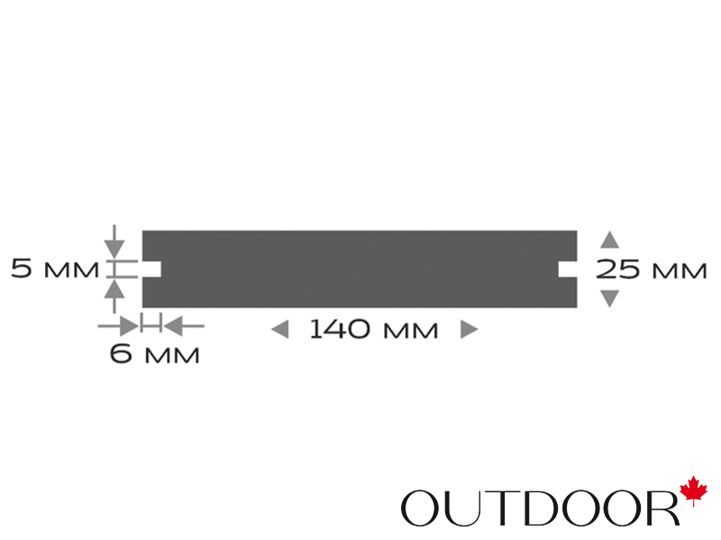 Террасная доска ДПК Outdoor 3D 140*25*3000 мм. полнотелая NEVADA/CALIFORNIA черная