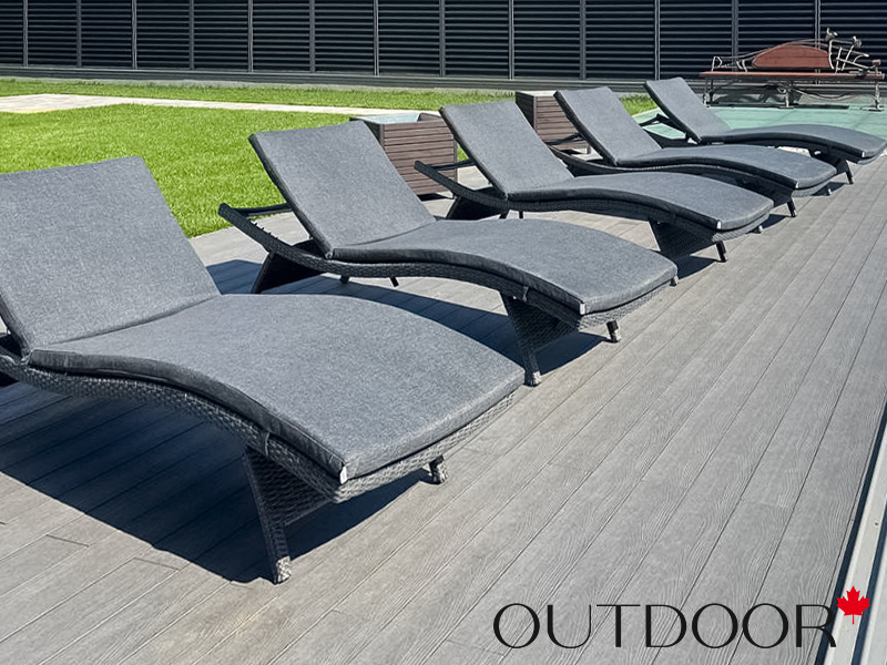 Шезлонг из ротанга OUTDOOR Палермо, графит