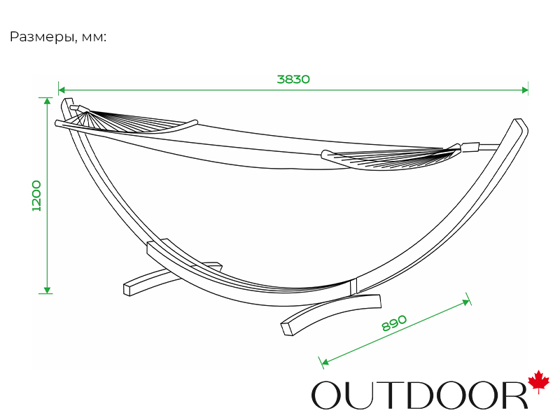 Гамак с каркасом OUTDOOR Эль-Нидо, графит