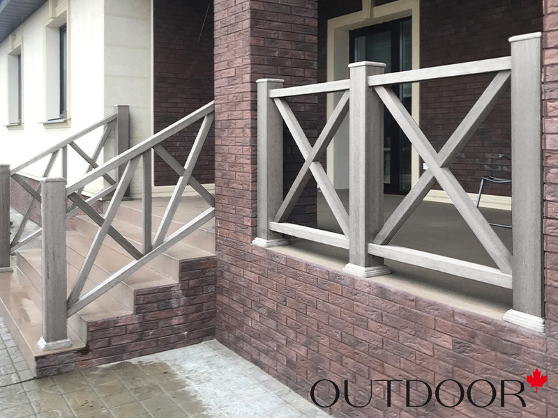 Ограждение из ДПК Outdoor "Кантри" 1000*1000 мм. 3D STORM GREY