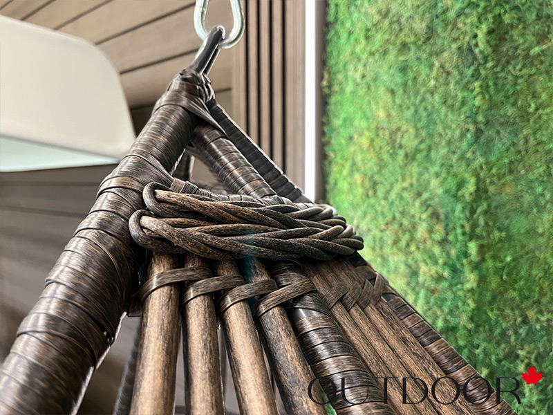 Подвесное кресло "кокон" из ротанга OUTDOOR Самуи, коричневое