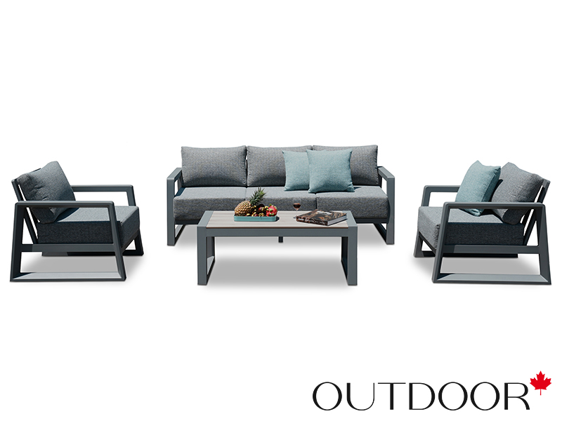 Комплект мебели OUTDOOR Денвер (3-местный диван, 2 кресла, стол), графит