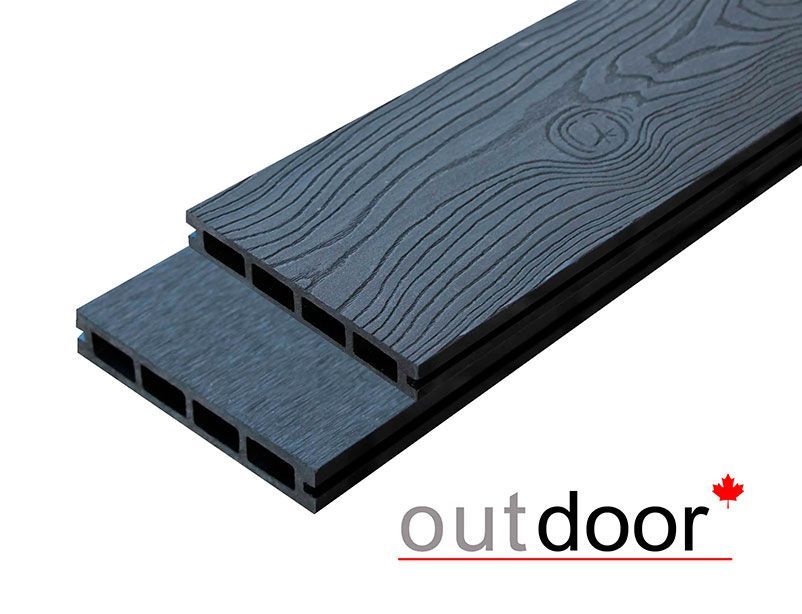Террасная доска ДПК Outdoor 3D 150*25*1500 мм. OCEAN BLACK черная