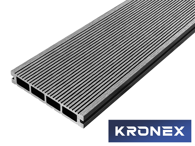 Террасная доска ДПК KRONEX INDUSTRIAL 150*25*3000 мм. вельвет графит