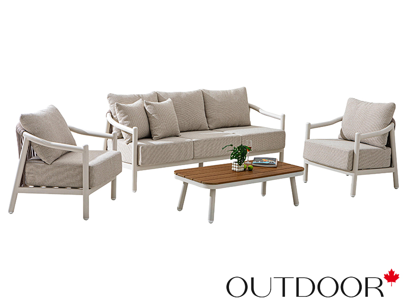 Комплект мебели OUTDOOR Севилья (3-местный диван, 2 кресла, стол), платиновый