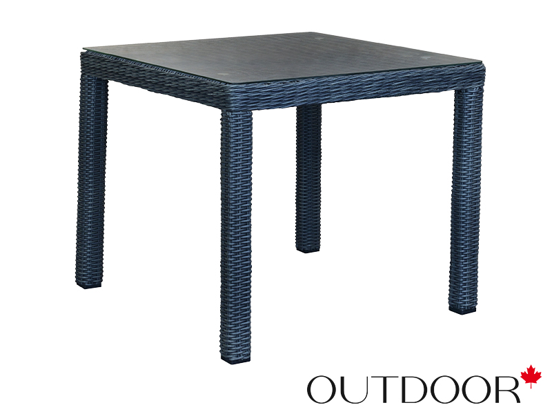 Комплект мебели из ротанга OUTDOOR Фиджи (стол, 4 стула), узкое плетение, графит