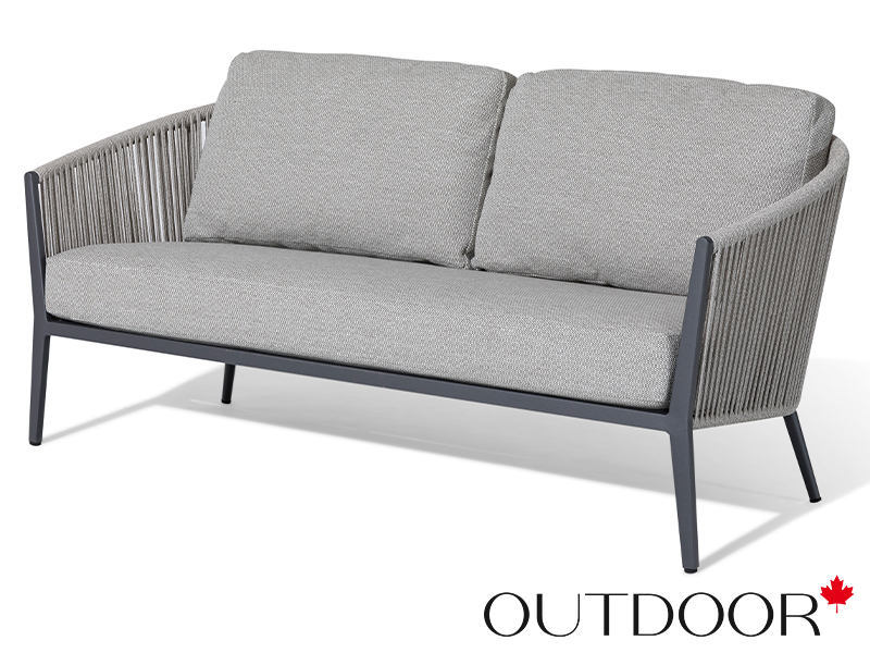 Комплект мебели из роупа OUTDOOR Аликанте (2-местный диван, 2 кресла, кофейный стол), серый микс