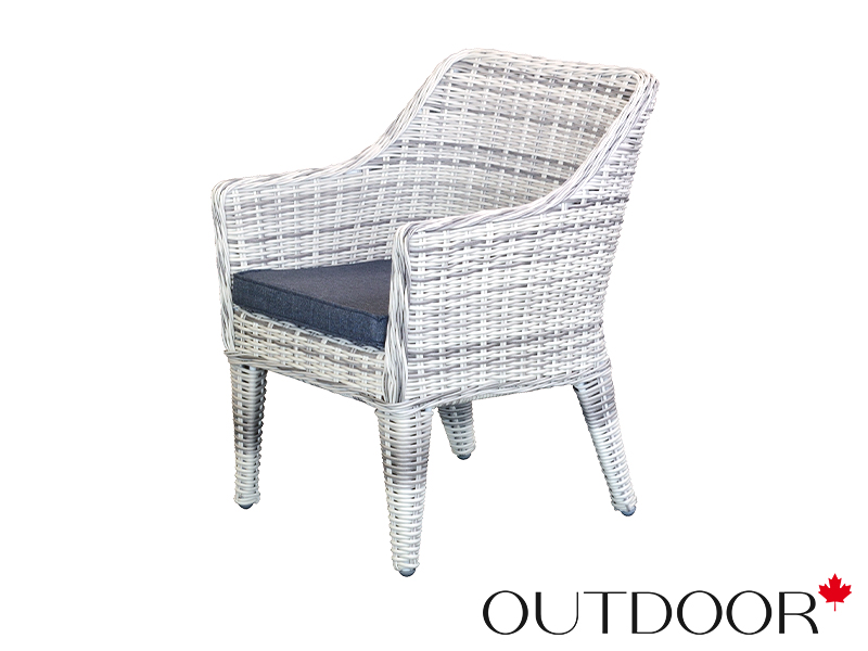 Комплект мебели из ротанга OUTDOOR Фиджи (стол, 4 стула), узкое плетение, светлый микс