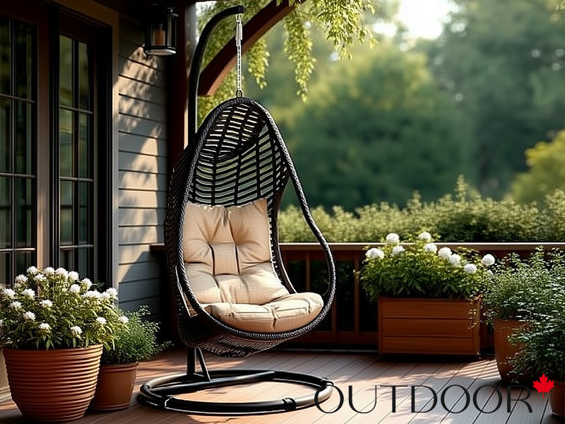 Подвесное кресло "кокон" из ротанга OUTDOOR Сорренто, коричневое