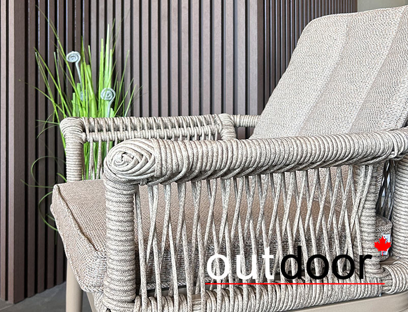 Комплект мебели из ротанга OUTDOOR Прованс (стол, 4 стула), узкое плетение, капучино