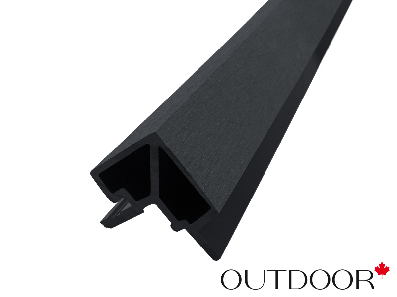 Угловой элемент для панели ДПК Outdoor 74*70*4000 мм. шлифованный черный