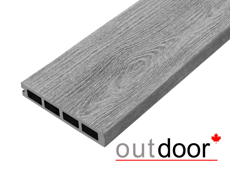 Террасная доска ДПК Outdoor 3D 150*25*4000 мм. завершающая NEVADA/CALIFORNIA серая