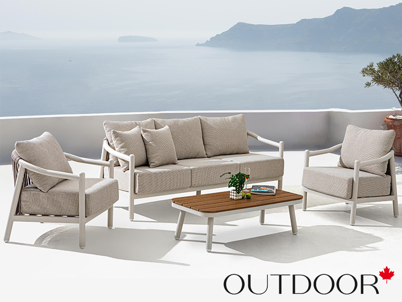 Комплект мебели OUTDOOR Севилья (3-местный диван, 2 кресла, стол), платиновый