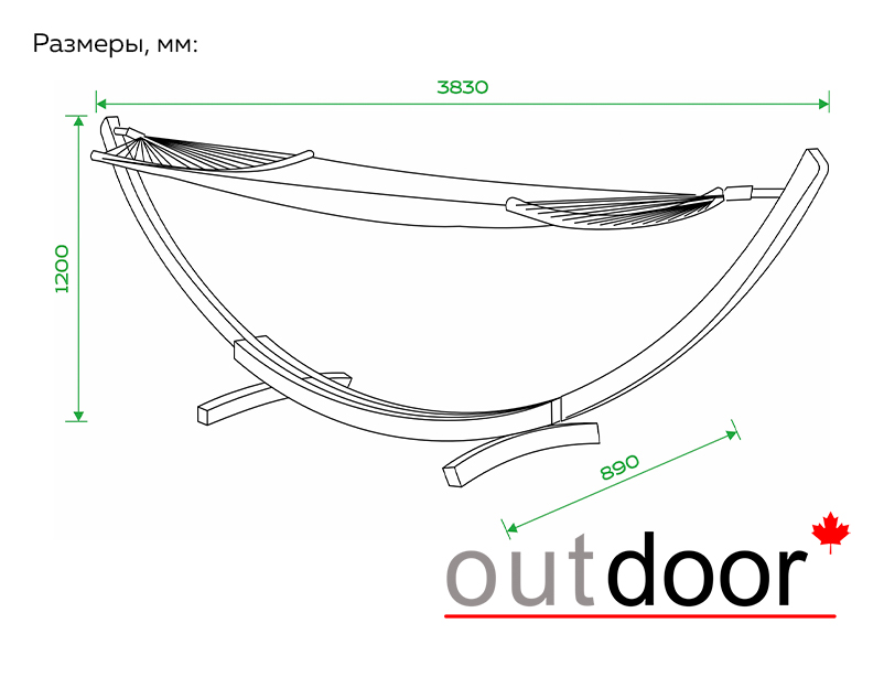 Гамак с каркасом OUTDOOR Эль-Нидо, графит