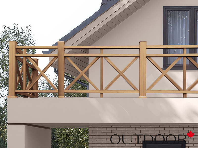 Ограждение из ДПК Outdoor "Кантри плюс" 1000*1000 мм. 3D STORM дуб