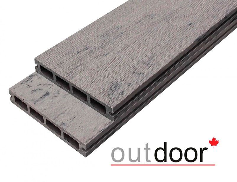 Террасная доска ДПК Outdoor 3D 150*25*800 мм. STORM GREY серая
