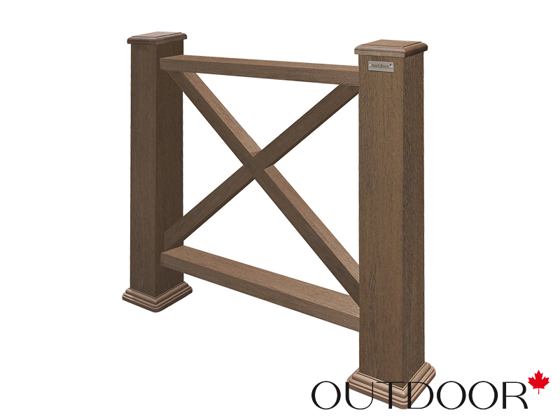 Ограждение из ДПК Outdoor "Кантри" 1000*1000 мм. 3D STORM BROWN